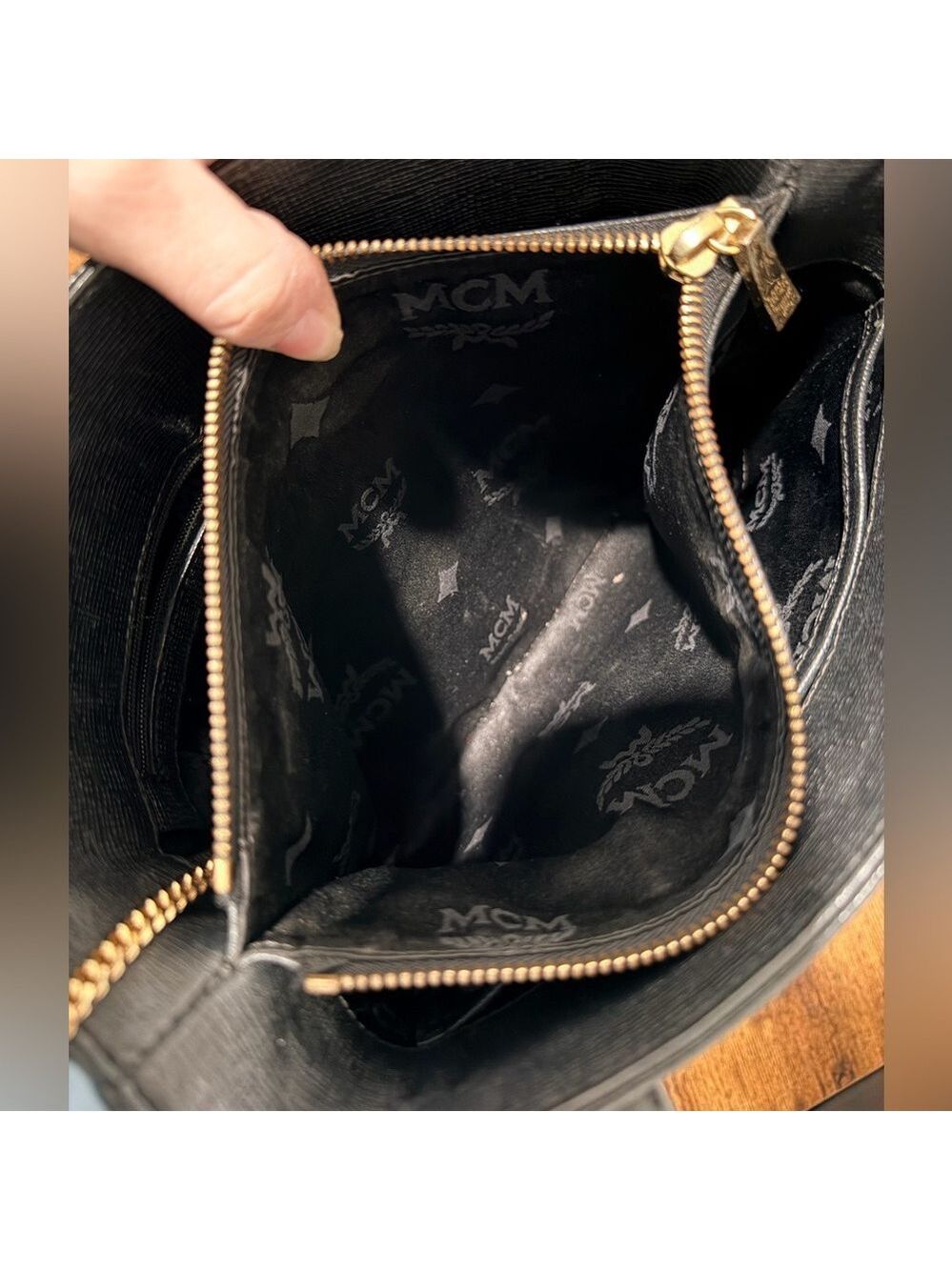 MCM Black Saffiano Leather Bucket Bag with Mini Pouch - Picture 10 of 10
